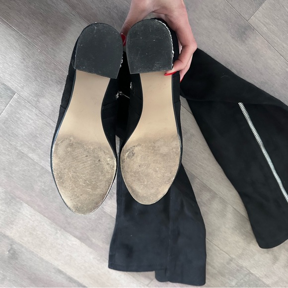 Steve Madden over the knee boots block heel almond, black synthetic suede 7,5 - Picture 6 of 8